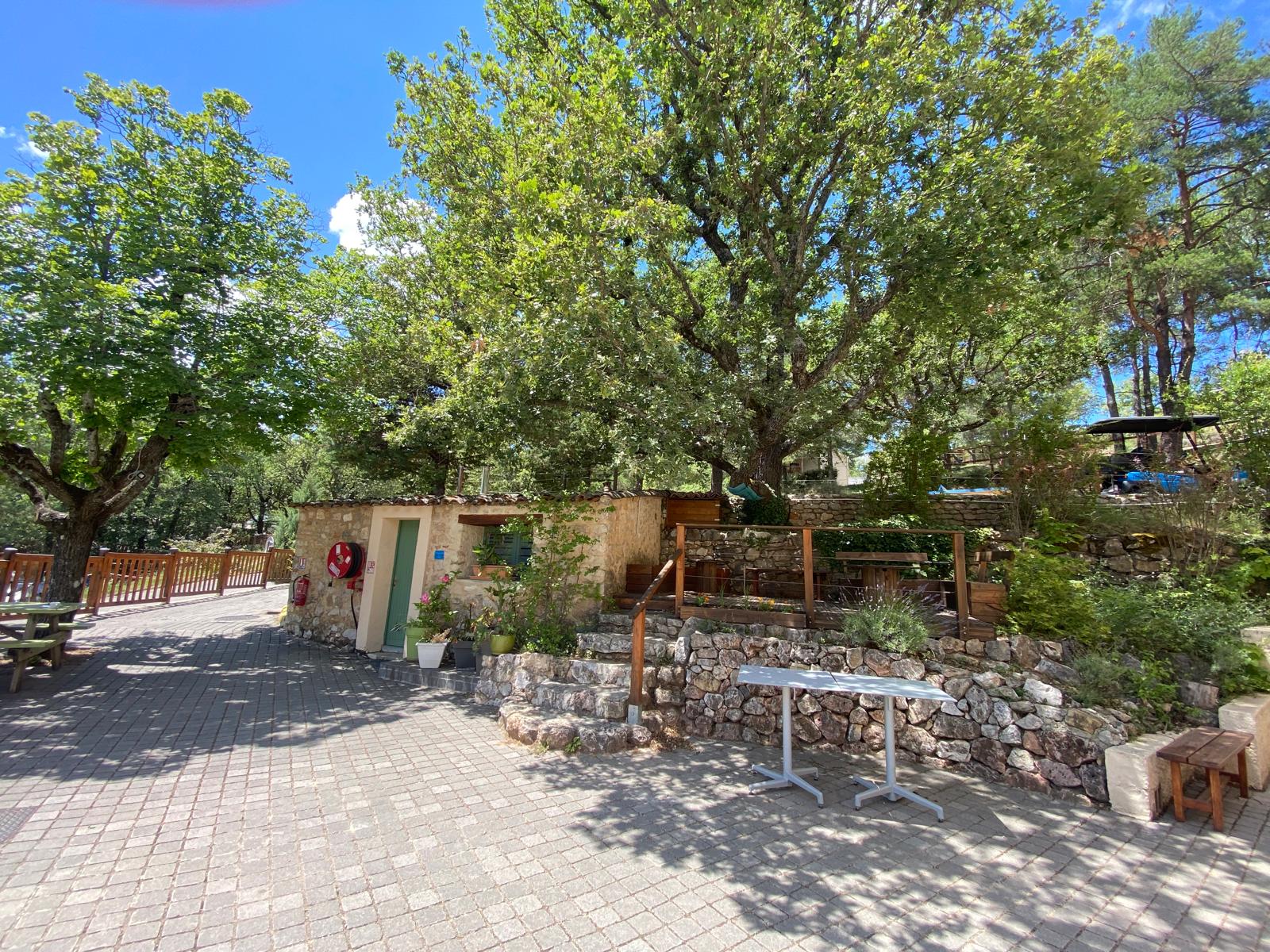 campsite snack bar with terrace in Bauduen